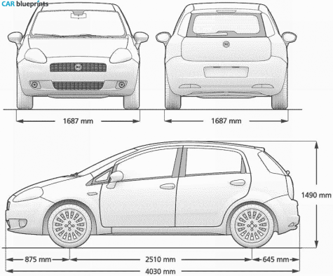 2007 Fiat Punto Hatchback blueprint